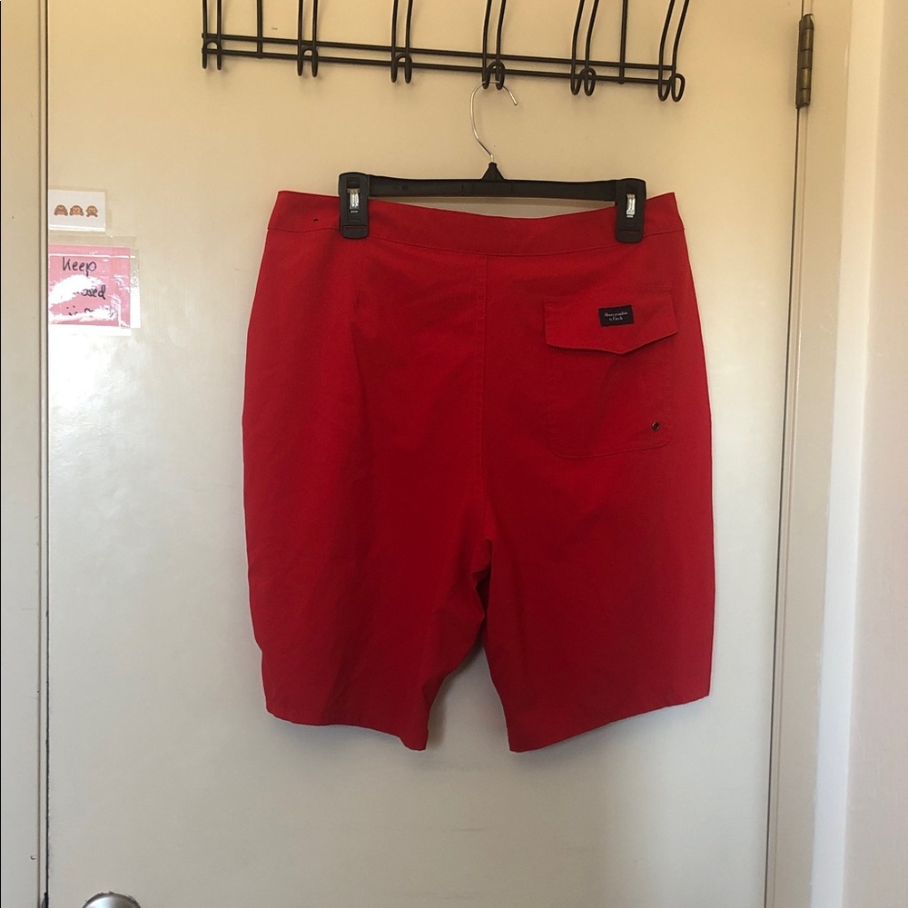 Abercrombie & Fitch Bold Red Swim Board Shorts - Picture 3 of 4